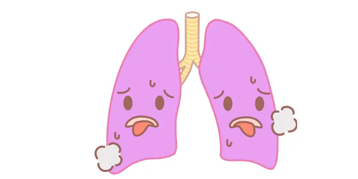 苦しそうな肺のイラスト
