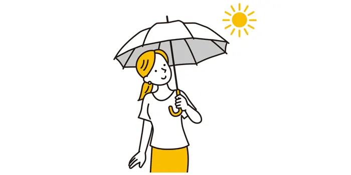 日傘を差している女性のイラスト