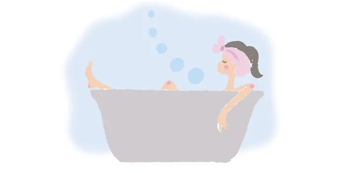 入浴している女性のイラスト