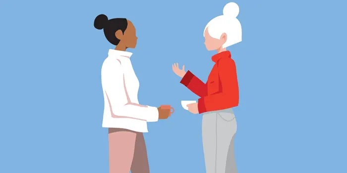 話し合う2人の女性のイラスト