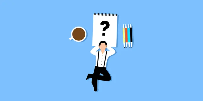 疑問符を浮かべる男性のイラスト